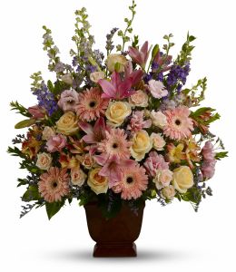 Floral Pastels BA at Holland Flowers Dubai, Send Flowers to Dubai UAE Basket Arrangements