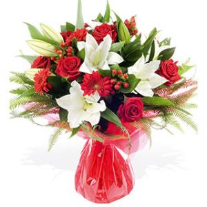 Lily Rosie Bouquet HAB at Holland Flowers Dubai, Send Flowers to Dubai UAE Flowers