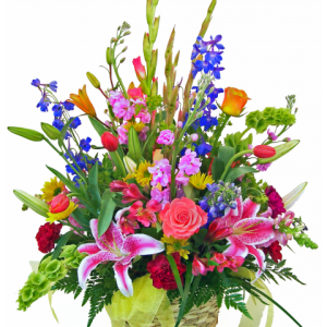 Tropical Paradise BA at Holland Flowers Dubai, Send Flowers to Dubai UAE Basket Arrangements